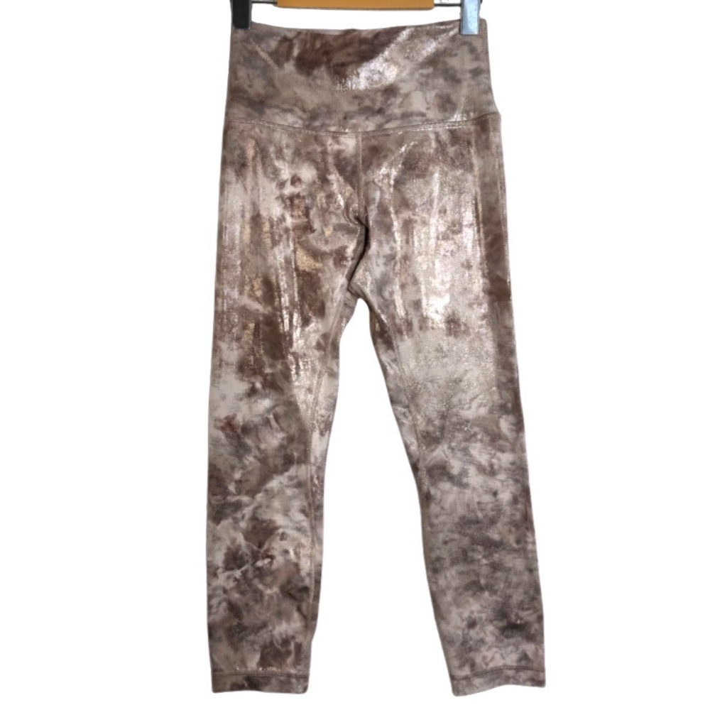 Lululemon Align Crop Rose Pink Metallic Foil Size 6 – Like New